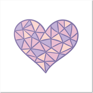 Purple Geometric Heart Posters and Art